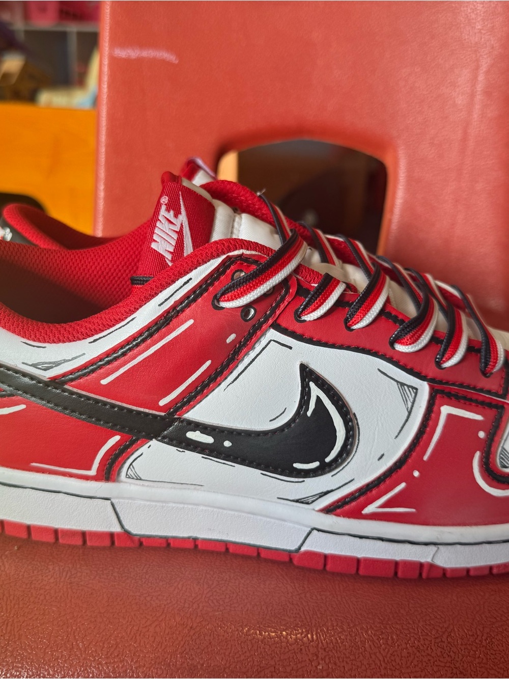 Size 10 - Nike Dunk 2025 Low St. John's, Custom Hand Painted “ CARTOON TIME “